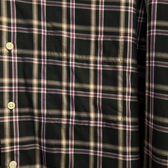 Peter Millar Black & Purple Plaid Cotton Lightweight Long Sleeve Button Down - Picture 4 of 7